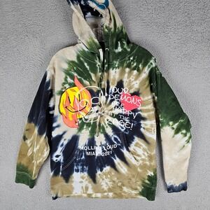 Rolling Loud Miami 2021 Hoodie Mens Medium Multi Tie Dye Happy At The Rage Skull